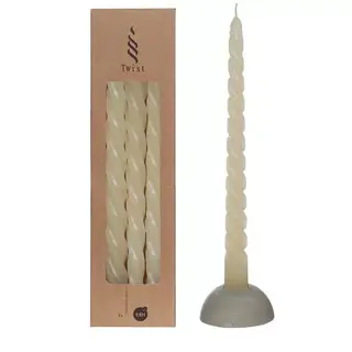 Twisted Candles Set 3 st. - Crème