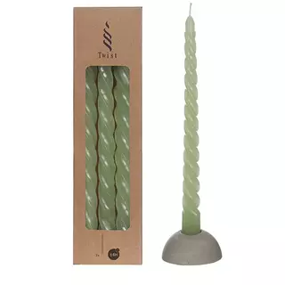 Twisted Candles Set 3 st. - Green