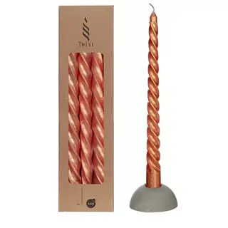 Twisted Candles Set 3 st. - Coper Metallic