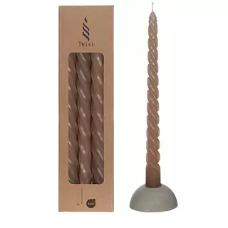 Twisted Candles Set 3 st. - Taupe
