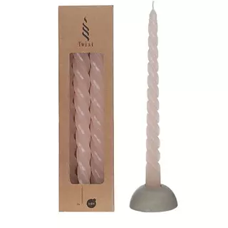 Twisted Candles Set 3 st. - White Pink