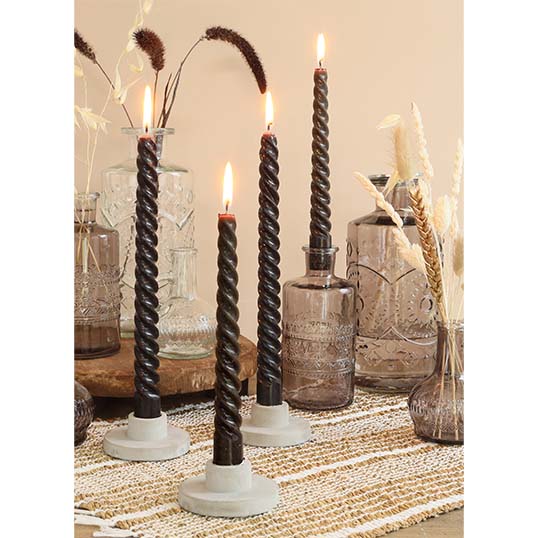 Twisted Candles Set 3 st. - Black - afbeelding 2