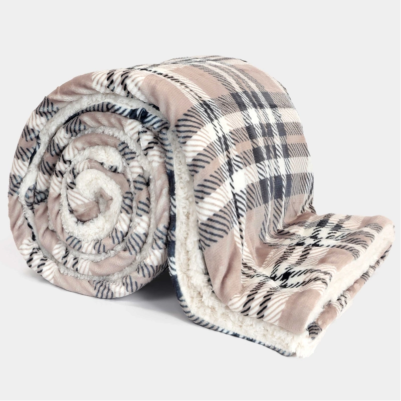 Unique Living Plaid Larsson 150x200 - Taupe/Black