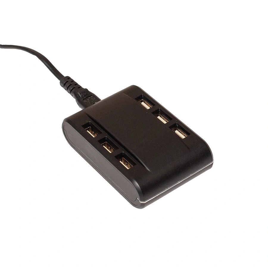 USB Oplaadstation 6 ingangen - Zwart