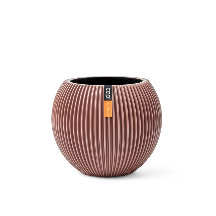 Capi Vaas Bol Groove 22x18 cm - Roze - afbeelding 1