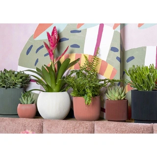 Capi Vaas Bol Groove 22x18 cm - Roze - afbeelding 2