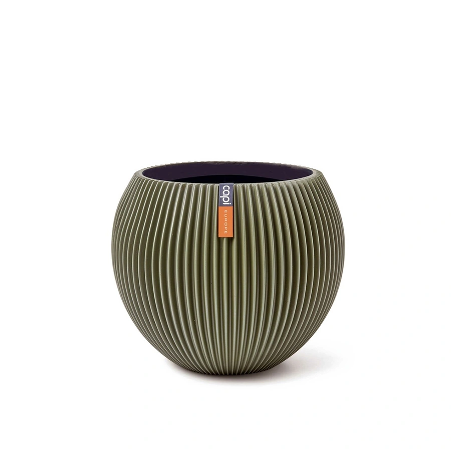 Capi Vaas Bol Groove 29x26 cm - Groen - afbeelding 1