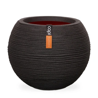 Capi Vaas Bol Rib Ø40x32 cm - Zwart - afbeelding 1