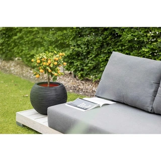 Capi Vaas Bol Rib Ø62x48 cm - Zwart - afbeelding 2