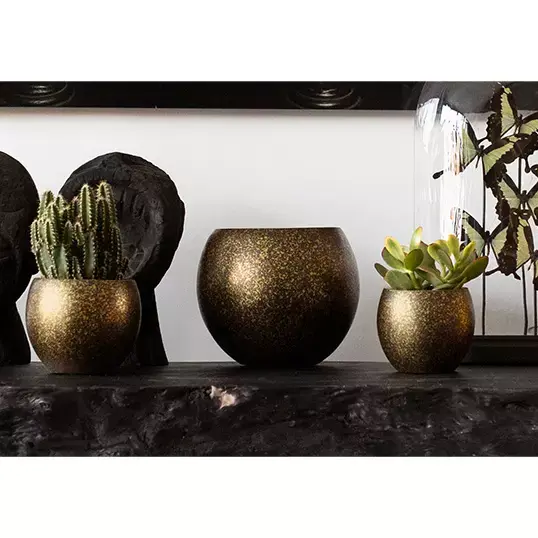 Capi Vaas Bol Terrazzo cm - Goud | Tuincentrum De