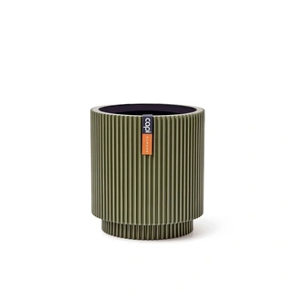 Capi Vaas Cilinder Groove 15x17 cm - Groen - afbeelding 1