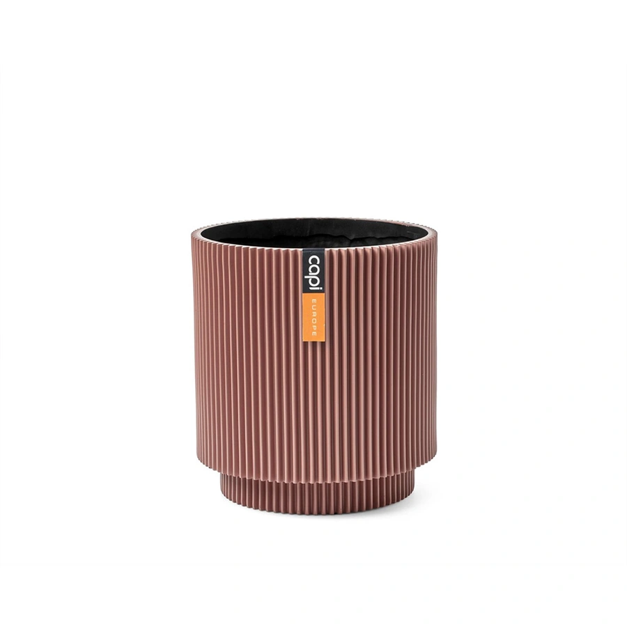 Capi Vaas Cilinder Groove 19x21 cm - Roze - afbeelding 1