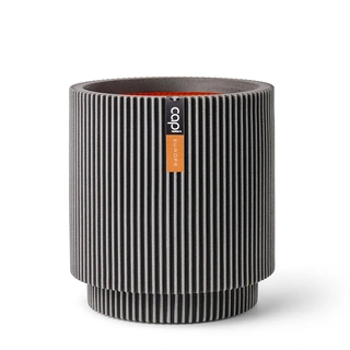 Capi Vaas Cilinder Groove Ø44x46 cm - Antraciet