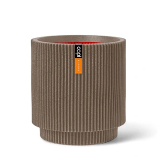 Capi Vaas Cilinder Groove Ø44x46 cm - Warm Taupe