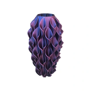 3D Vaas Flora Ø13,5x25 cm - Blauw/Paars