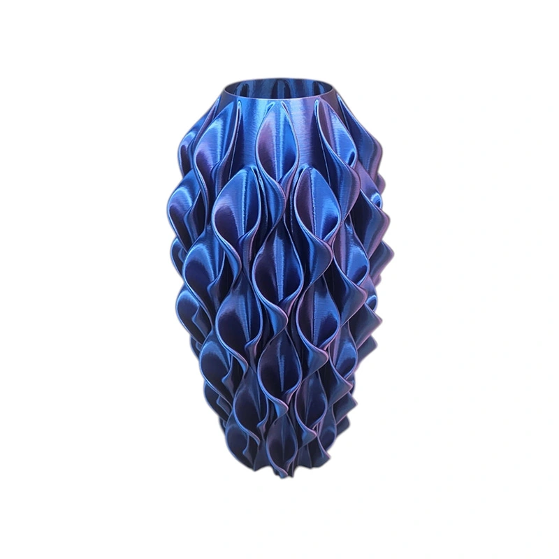 3D Vaas Flora Ø13,5x25 cm - Blauw/Paars - afbeelding 3