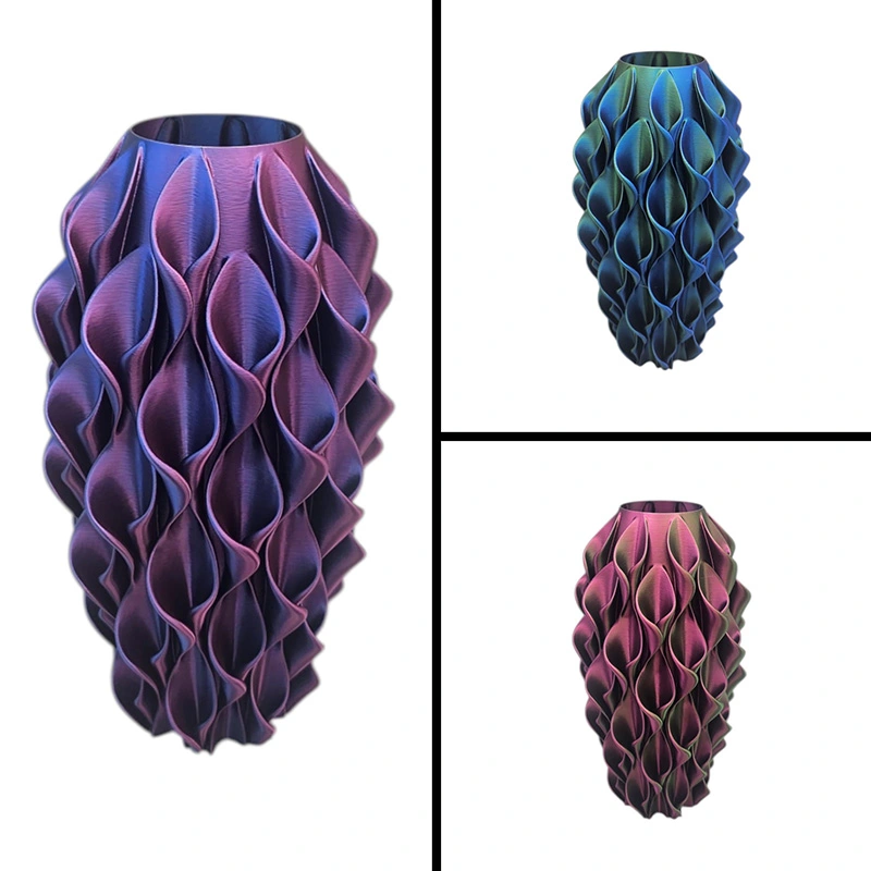 3D Vaas Flora Ø13,5x25 cm - Blauw/Paars - afbeelding 4