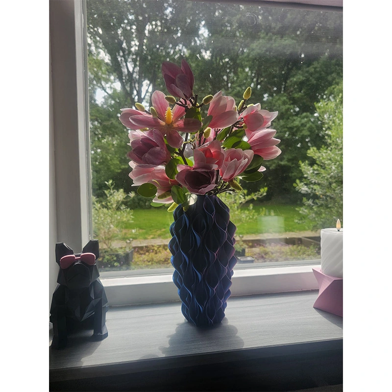 3D Vaas Flora Ø13,5x25 cm - Blauw/Paars - afbeelding 5