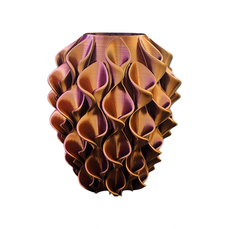 3D Vaas Florea Ø22x25 cm - Goud/Blauw/Paars - afbeelding 2