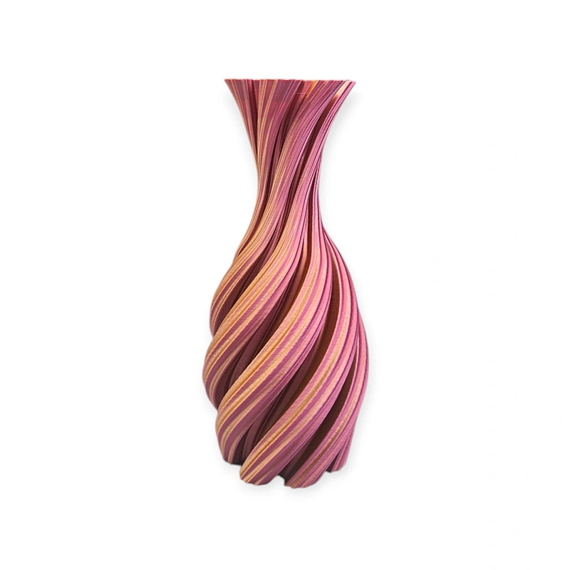 3D Vaas Florix Ø8,5x19,5 cm - Goud/Zilver/Roze - afbeelding 2