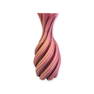 3D Vaas Florix Ø8,5x19,5 cm - Goud/Zilver/Roze - afbeelding 2