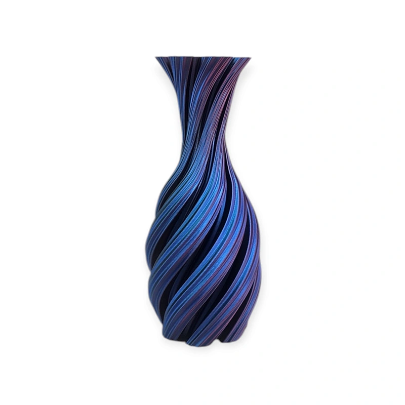 3D Vaas Florix Ø8,5x19,5 cm - Groen/Blauw/Paars - afbeelding 2