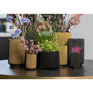 Capi Vaas Hoog Groove 14x22 cm - Zwart - afbeelding 2
