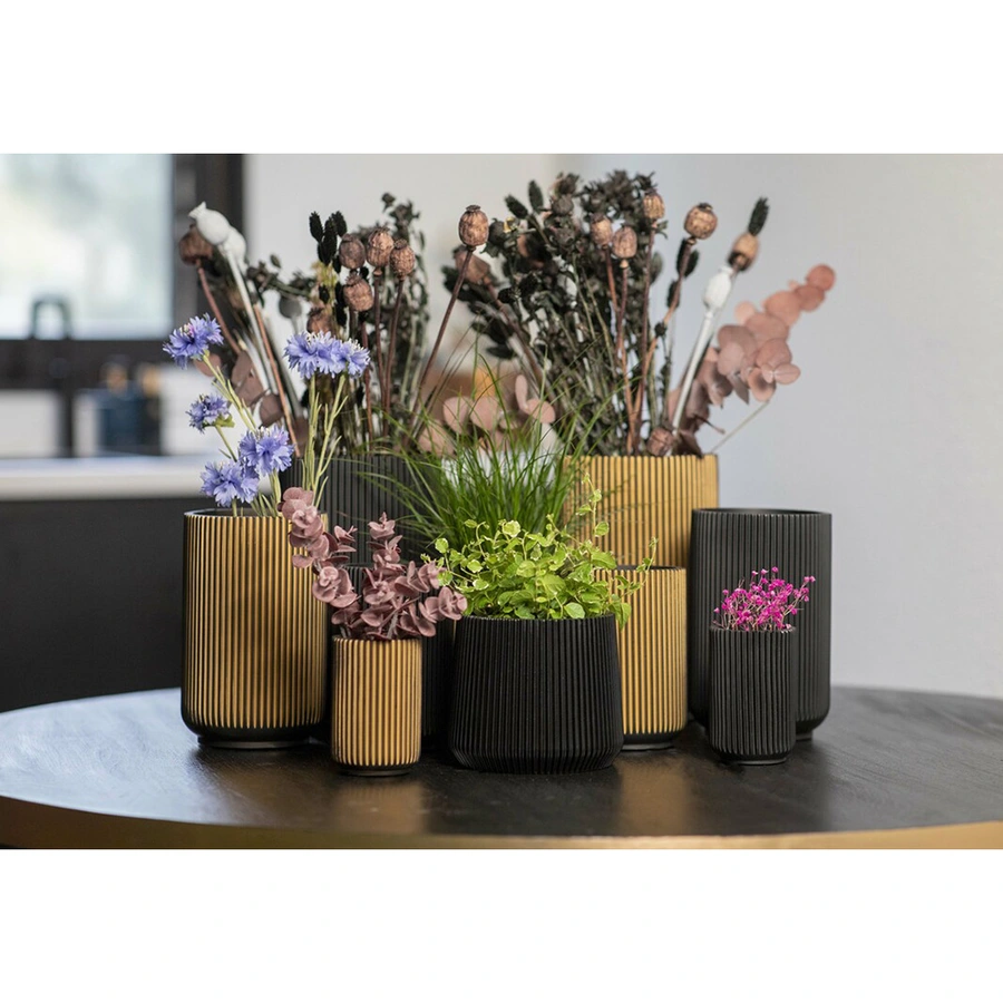 Capi Vaas Hoog Groove 14x22 cm - Zwart - afbeelding 2