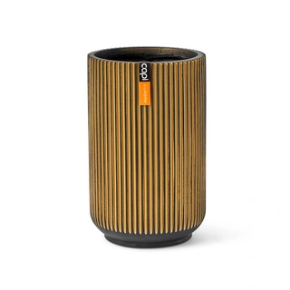 Capi Vaas Hoog Groove 17x27cm - Zwart Goud - afbeelding 1