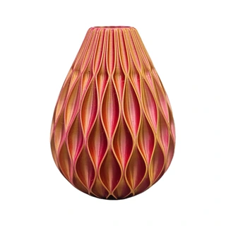 3D Vaas Onyx Ø13x17,5 cm - Goud/Paars/Roze