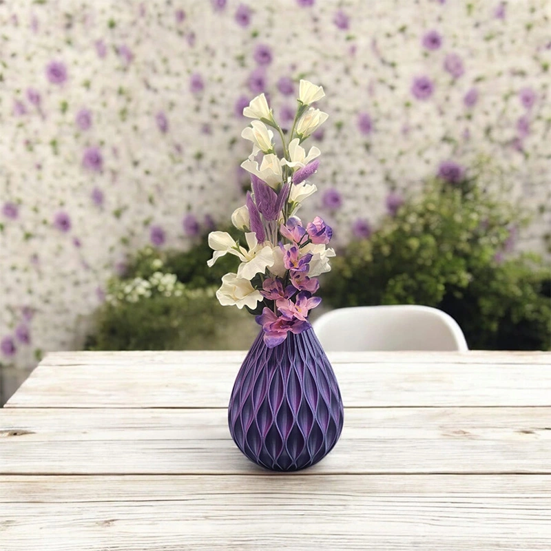 3D Vaas Onyx Ø13x17,5 cm - Blauw/Paars - afbeelding 3