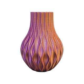 3D Vaas Opaal Ø14x18 cm - Goud/Paars/Roze