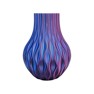 3D Vaas Opaal Ø14x18 cm - Blauw/Paars