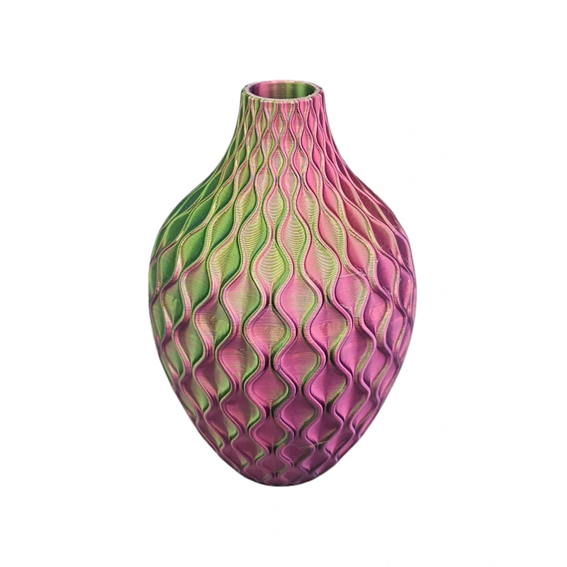 3D Vaas Smaragd Ø13x20 cm - Groen/Blauw/Paars - afbeelding 1