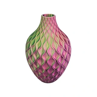 3D Vaas Smaragd Ø13x20 cm - Groen/Blauw/Paars - afbeelding 1