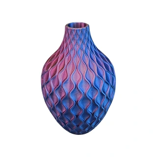 3D Vaas Smaragd Ø13x20 cm - Groen/Blauw/Paars - afbeelding 2