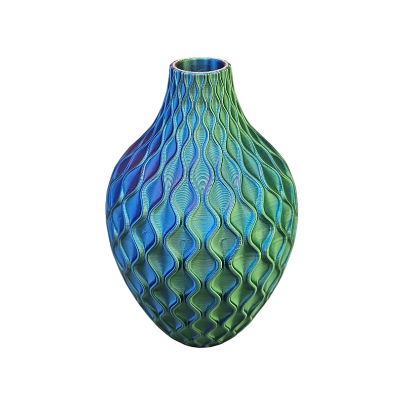 3D Vaas Smaragd Ø13x20 cm - Groen/Blauw/Paars - afbeelding 3