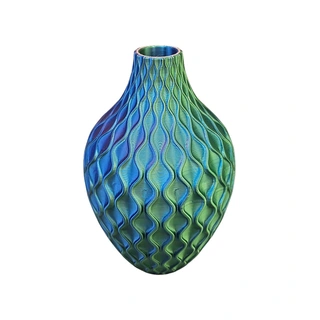 3D Vaas Smaragd Ø13x20 cm - Groen/Blauw/Paars - afbeelding 3