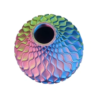 3D Vaas Smaragd Ø13x20 cm - Groen/Blauw/Paars - afbeelding 4