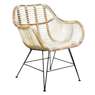 Van der Leeden Rotan stoel Rattan Iron - Blond