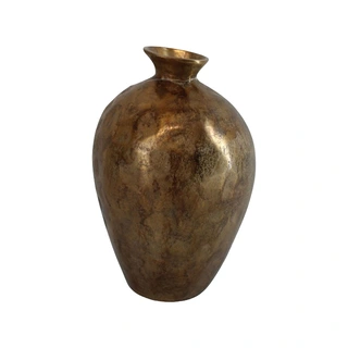 Vase aluminium Ant.brass Shiny L - 23x30 cm