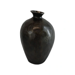 Vase aluminium Ant.black Shiny L - 23x30 cm