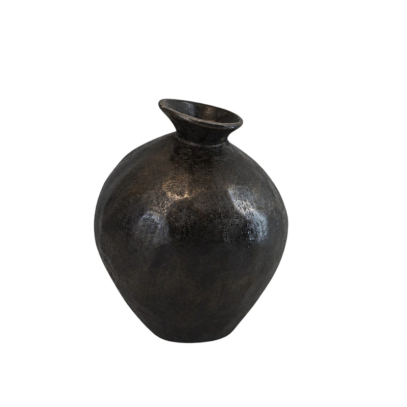 Vase aluminium Ant.black Shiny S - 23x30 cm