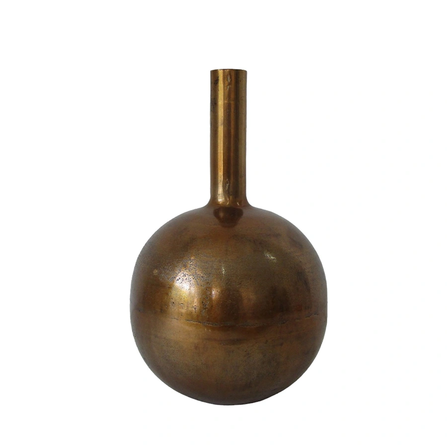 Vase ball aluminium Ant.brass S - 30x50 cm