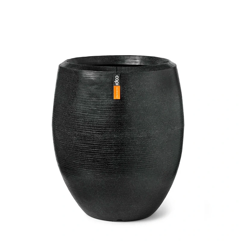 Capi Vaas Elegant Arc Granite Ø43x50 cm - Zwart