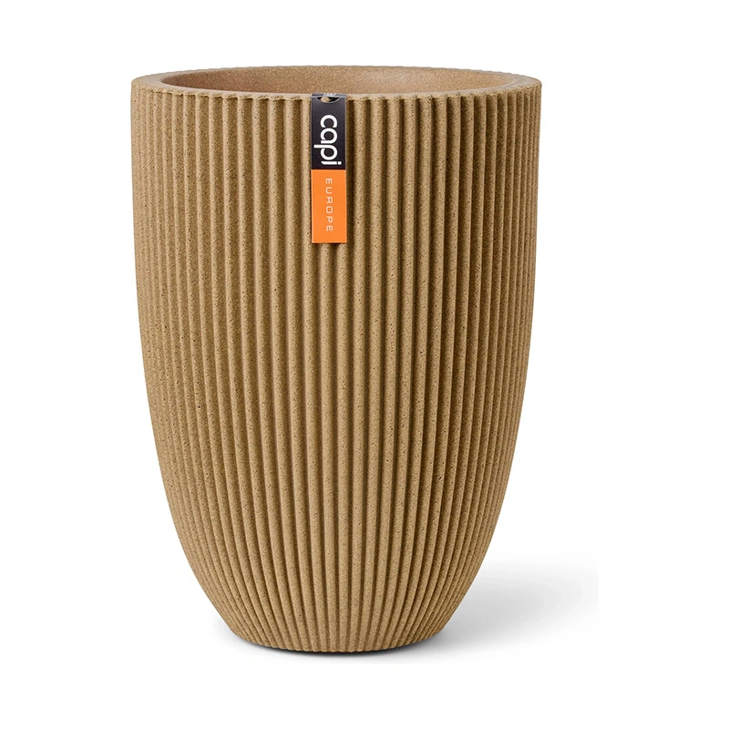 Capi Vaas Elegant Laag Groove Ø34x46 cm - Beige