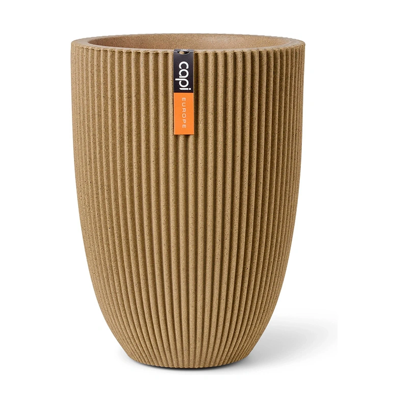 Capi Vaas Elegant Laag Groove Ø46x58 cm - Beige