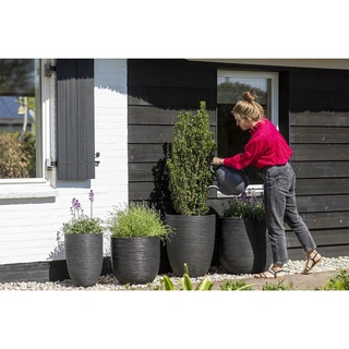 Capi Vaas Elegant Laag Rib Ø34x46 cm - Zwart - afbeelding 2