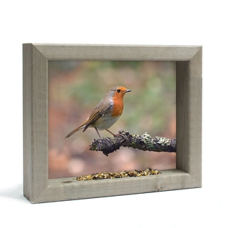 Vogelvoederlijstje Roodborst op Mostak S - 31x26 cm - afbeelding 1
