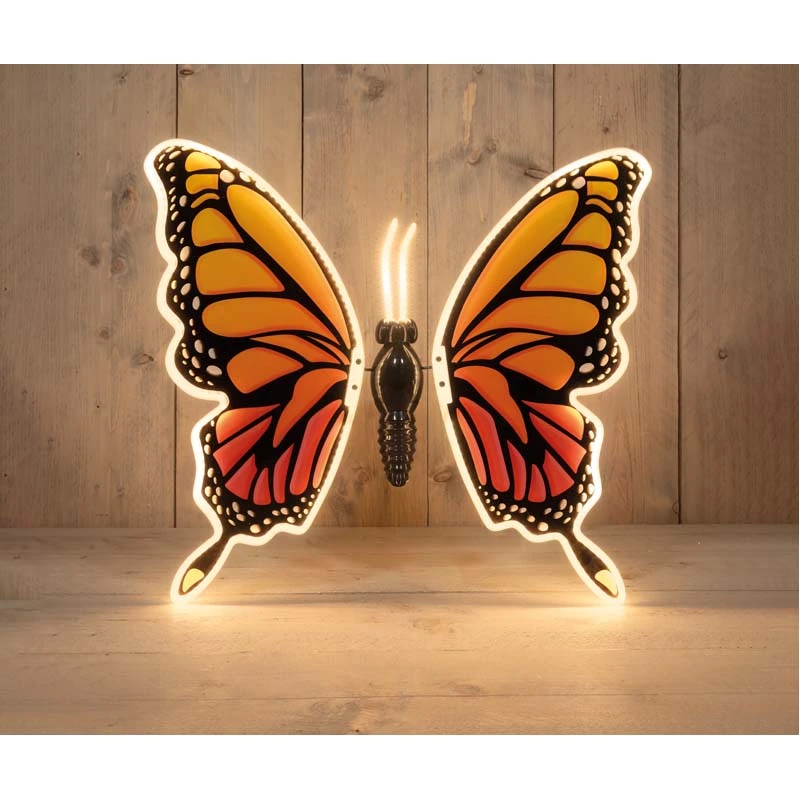 LED Muurhanger Vlinder Oranje 60 cm - Classic Warm